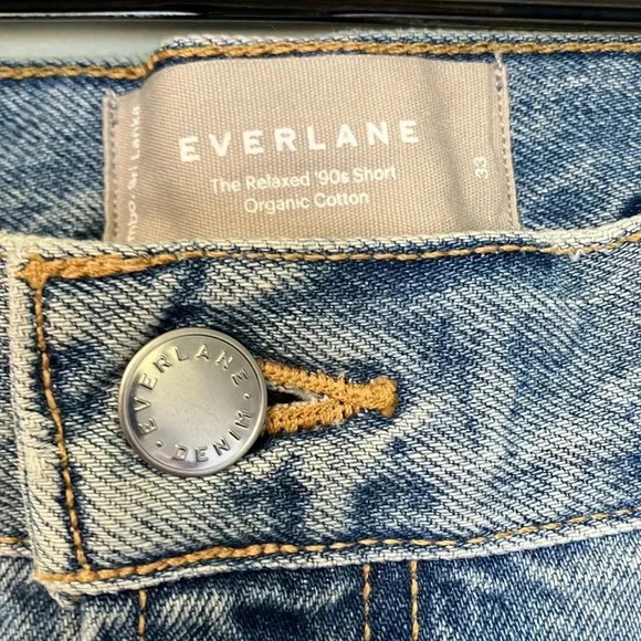 Everlane The Relaxed s90’  Short Organic Cotton Denim Shorts - Picture 3 of 6